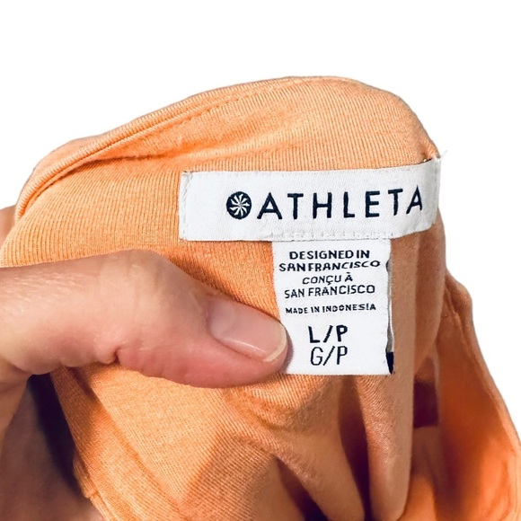 Athelta Santorini Thera Athleisure Dress Large Petite Orange Sleeveless modal - Picture 4 of 8